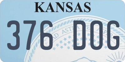 KS license plate 376DOG