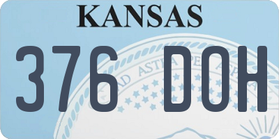KS license plate 376DOH