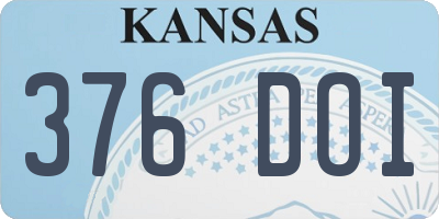 KS license plate 376DOI