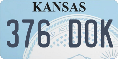 KS license plate 376DOK