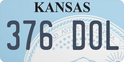 KS license plate 376DOL