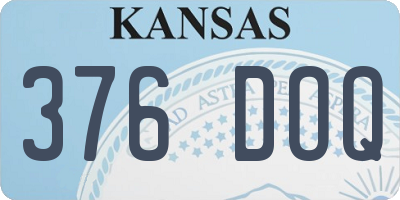 KS license plate 376DOQ