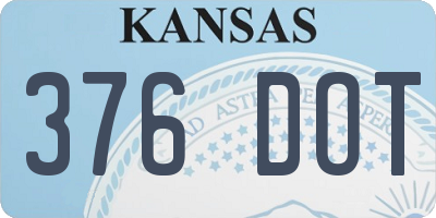 KS license plate 376DOT
