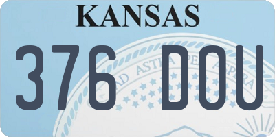 KS license plate 376DOU