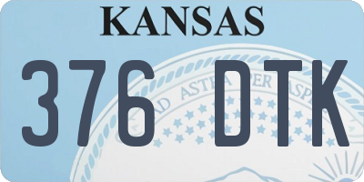 KS license plate 376DTK