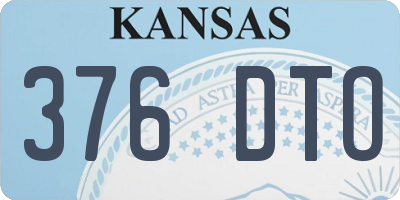 KS license plate 376DTO