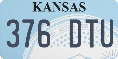KS license plate 376DTU