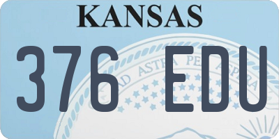 KS license plate 376EDU