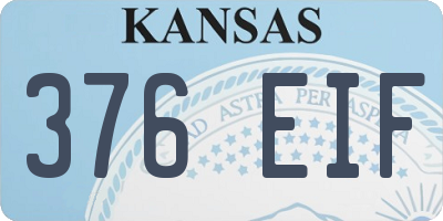 KS license plate 376EIF