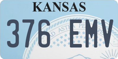 KS license plate 376EMV
