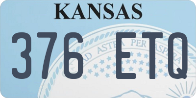 KS license plate 376ETQ
