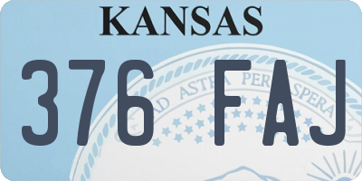 KS license plate 376FAJ