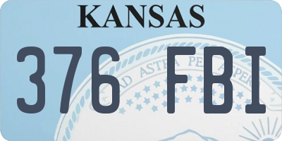 KS license plate 376FBI