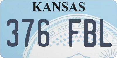 KS license plate 376FBL
