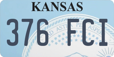 KS license plate 376FCI