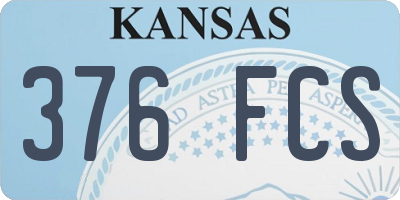 KS license plate 376FCS