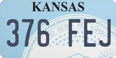 KS license plate 376FEJ