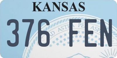 KS license plate 376FEN