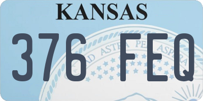 KS license plate 376FEQ