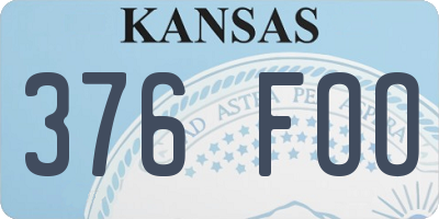 KS license plate 376FOO