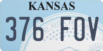 KS license plate 376FOV