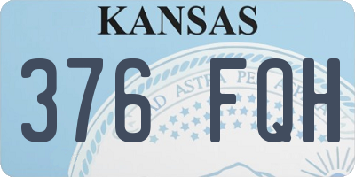 KS license plate 376FQH