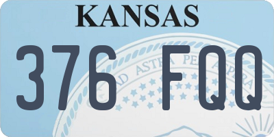 KS license plate 376FQQ