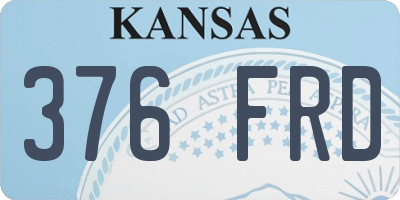 KS license plate 376FRD