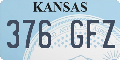 KS license plate 376GFZ