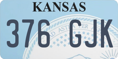 KS license plate 376GJK