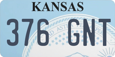 KS license plate 376GNT