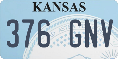 KS license plate 376GNV
