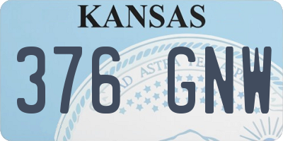 KS license plate 376GNW