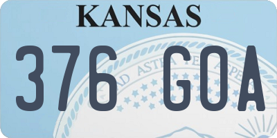 KS license plate 376GOA