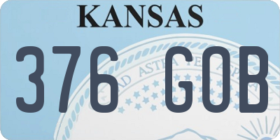 KS license plate 376GOB