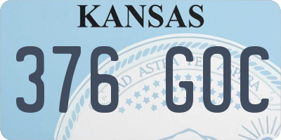 KS license plate 376GOC