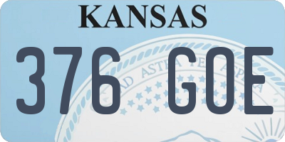 KS license plate 376GOE