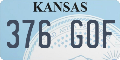 KS license plate 376GOF