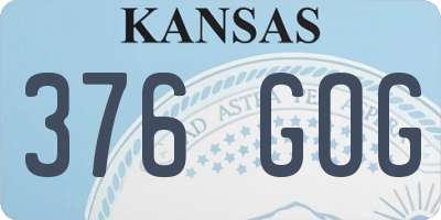 KS license plate 376GOG