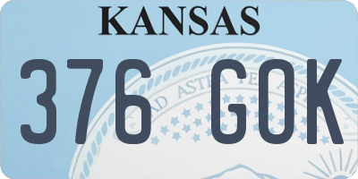 KS license plate 376GOK