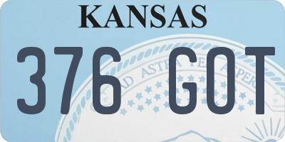 KS license plate 376GOT