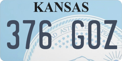 KS license plate 376GOZ