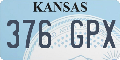 KS license plate 376GPX