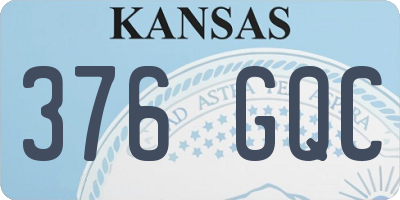 KS license plate 376GQC