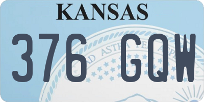 KS license plate 376GQW