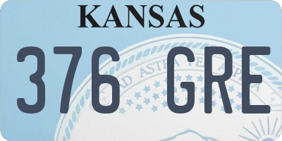 KS license plate 376GRE