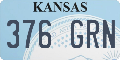 KS license plate 376GRN