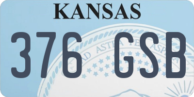 KS license plate 376GSB