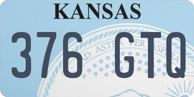 KS license plate 376GTQ