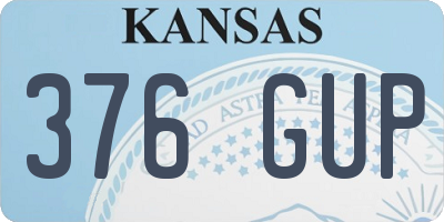 KS license plate 376GUP